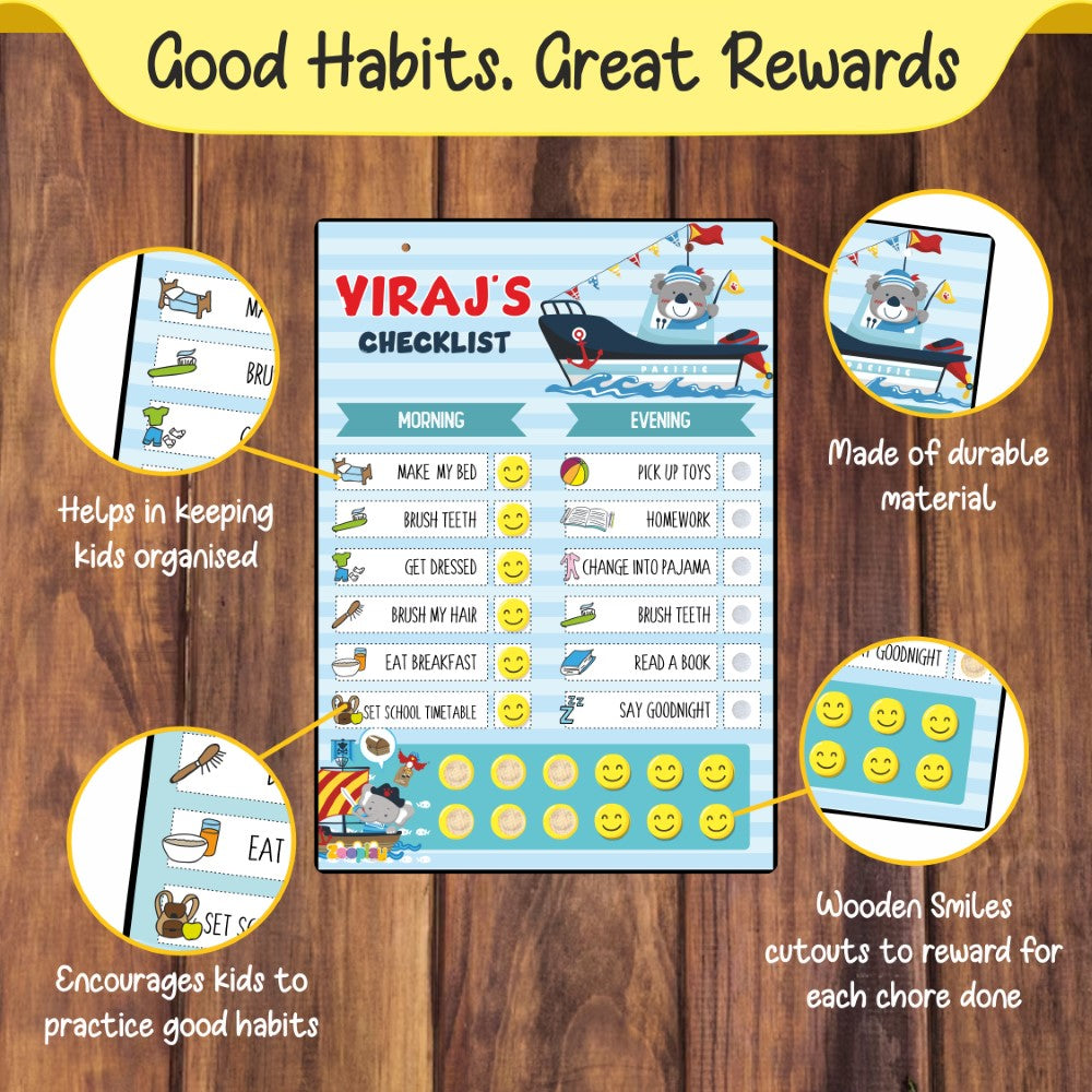 Daily Reward Chart Personalised  –  Sailor
