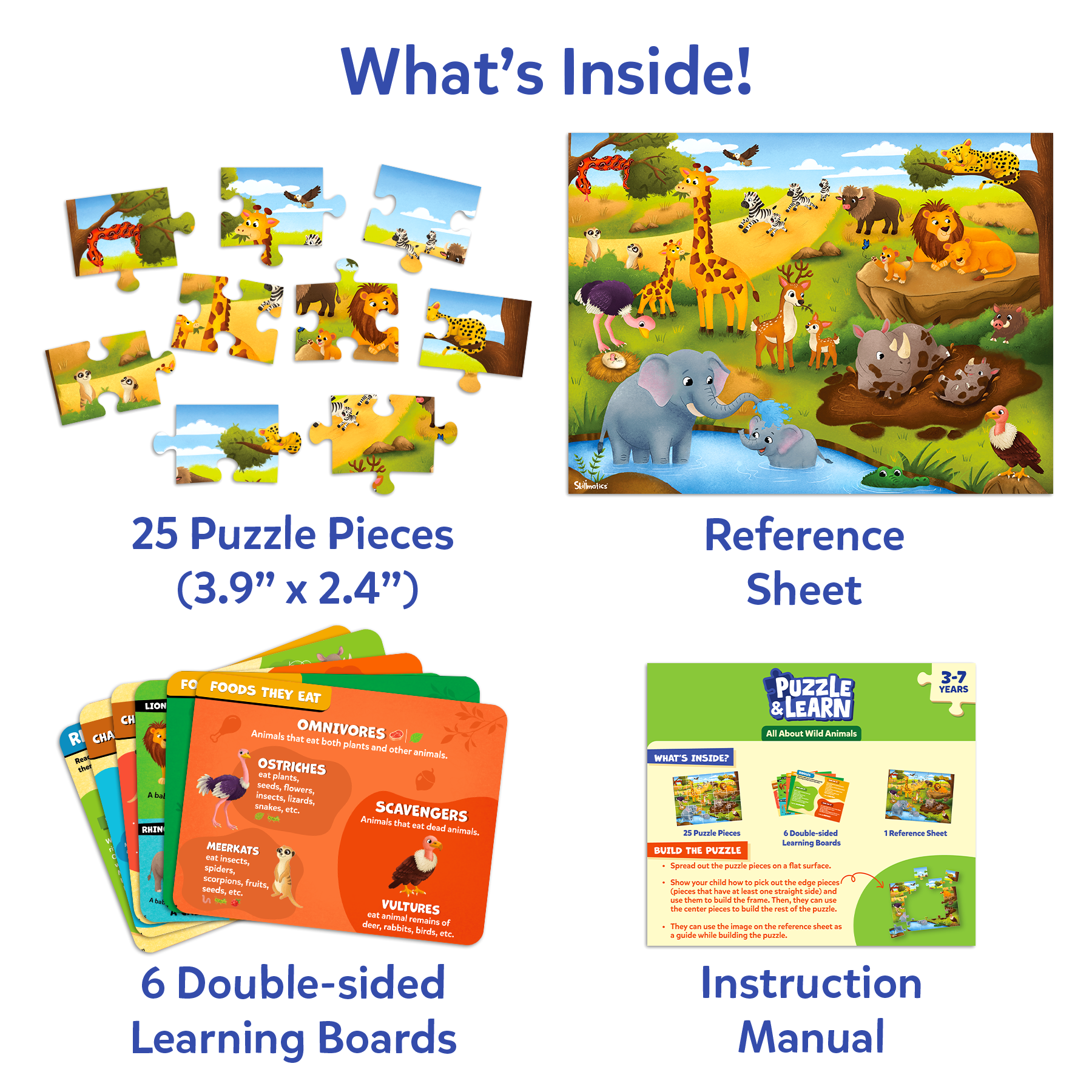 Puzzle & Learn – 25-Piece Jigsaw Puzzle with Learning Boards