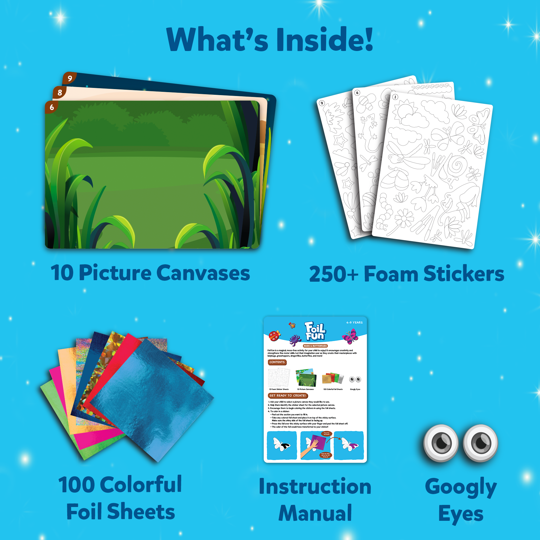 Skillmatics Art & Craft Activity - Foil Fun Bugs & Butterflies, No Mess Art for Kids, Craft Kits & Supplies, DIY Creative Activity, Gifts for Boys & Girls Ages 4, 5, 6, 7, 8, 9, Travel Toys