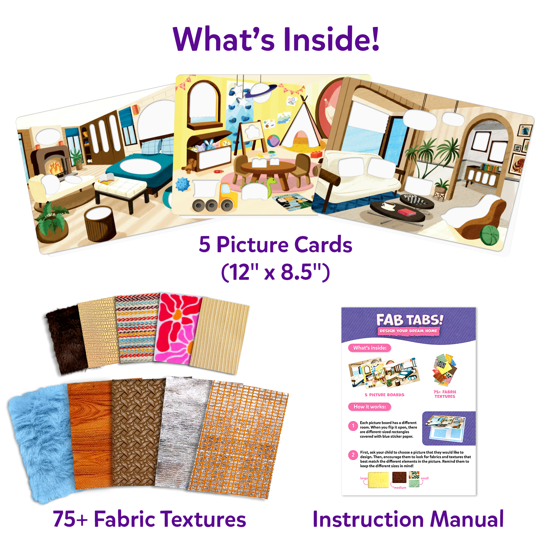 Skillmatics Fab Tabs – Sensory & Tactile Fabric Art & Craft Kit for Kids