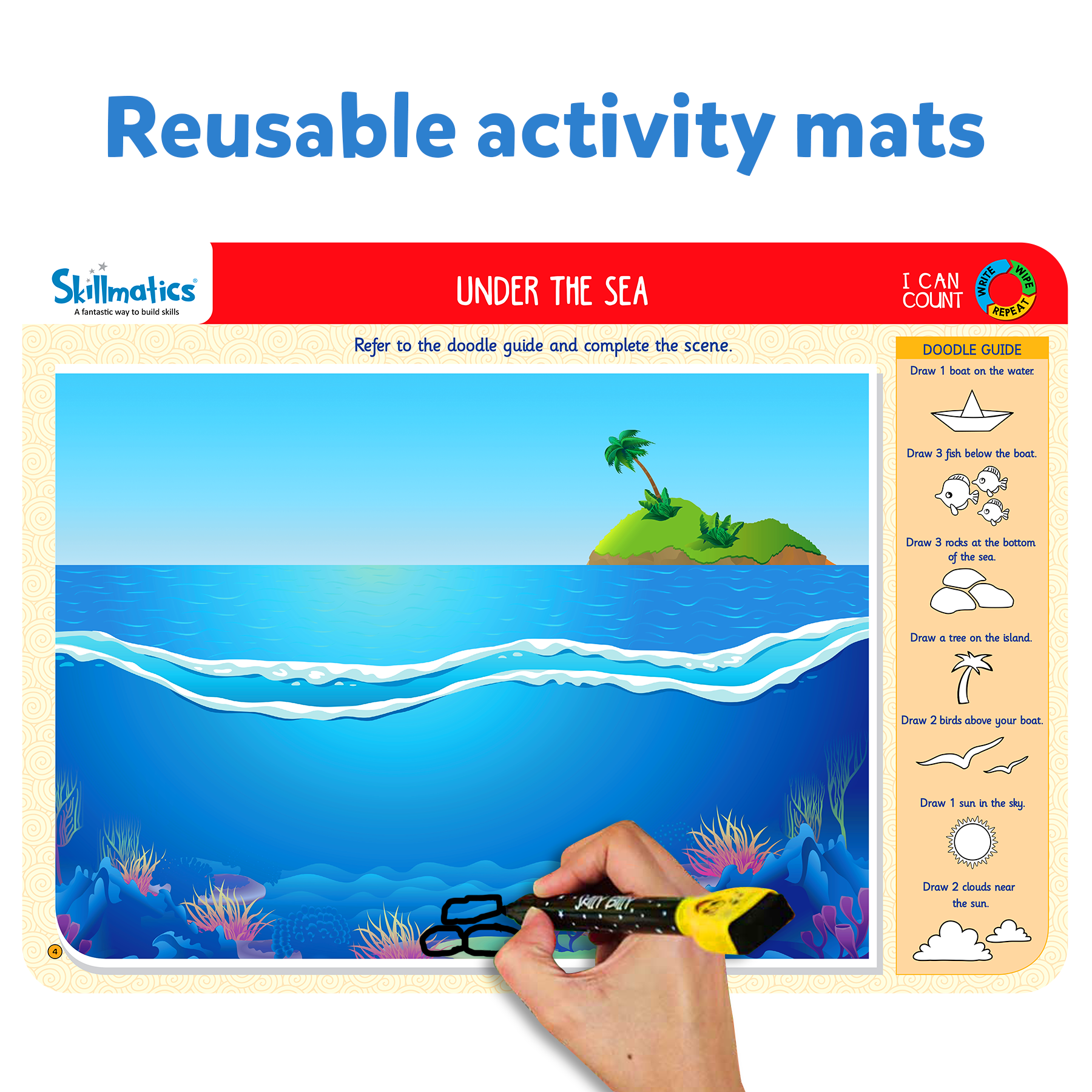 Skillmatics Educational Game : I Can Count - Reusable Activity Mat