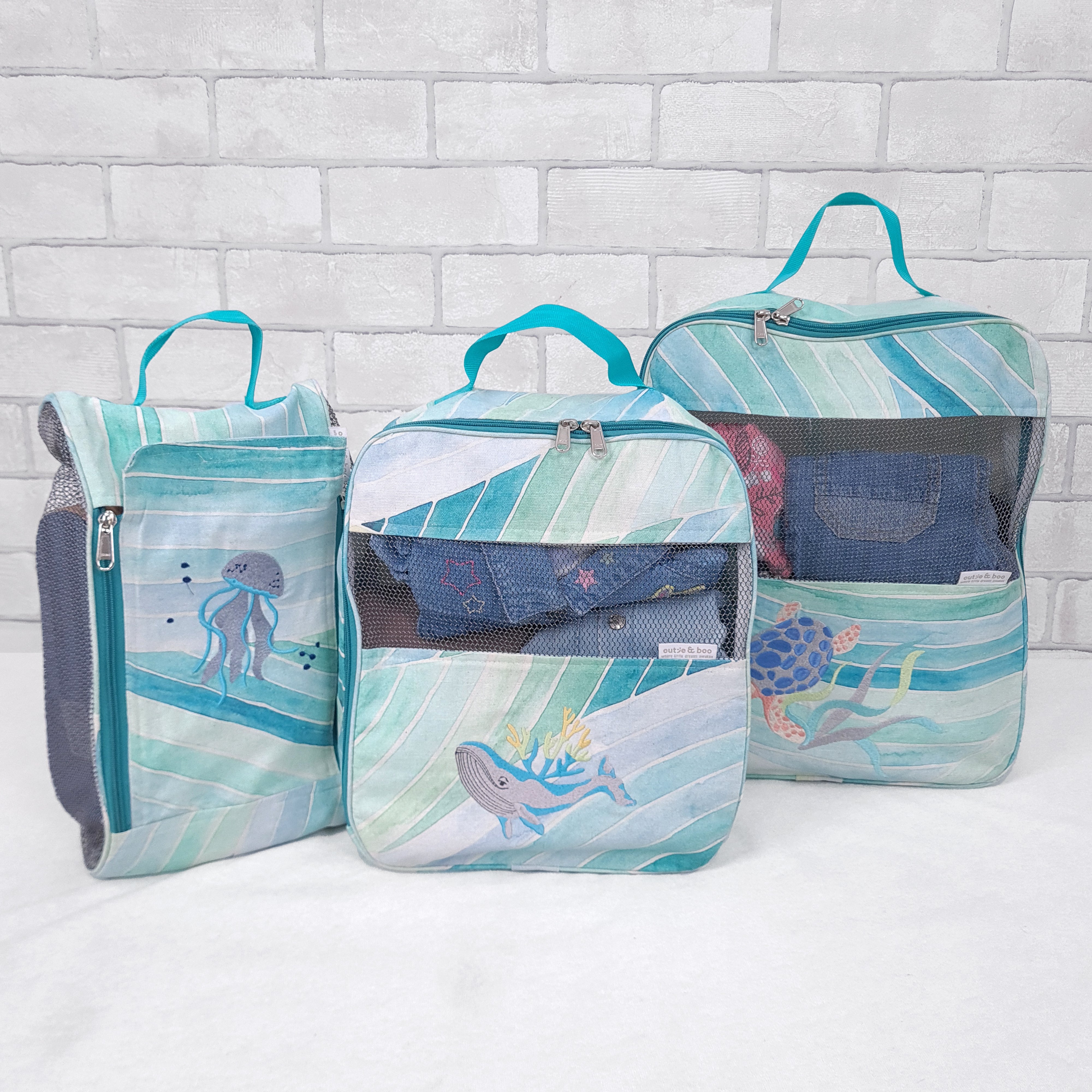 Maritime Magic Organizer Bags  (Set of 3) Small Organizer Bag  +  Big Organizer Bag  +  Shoe Bag