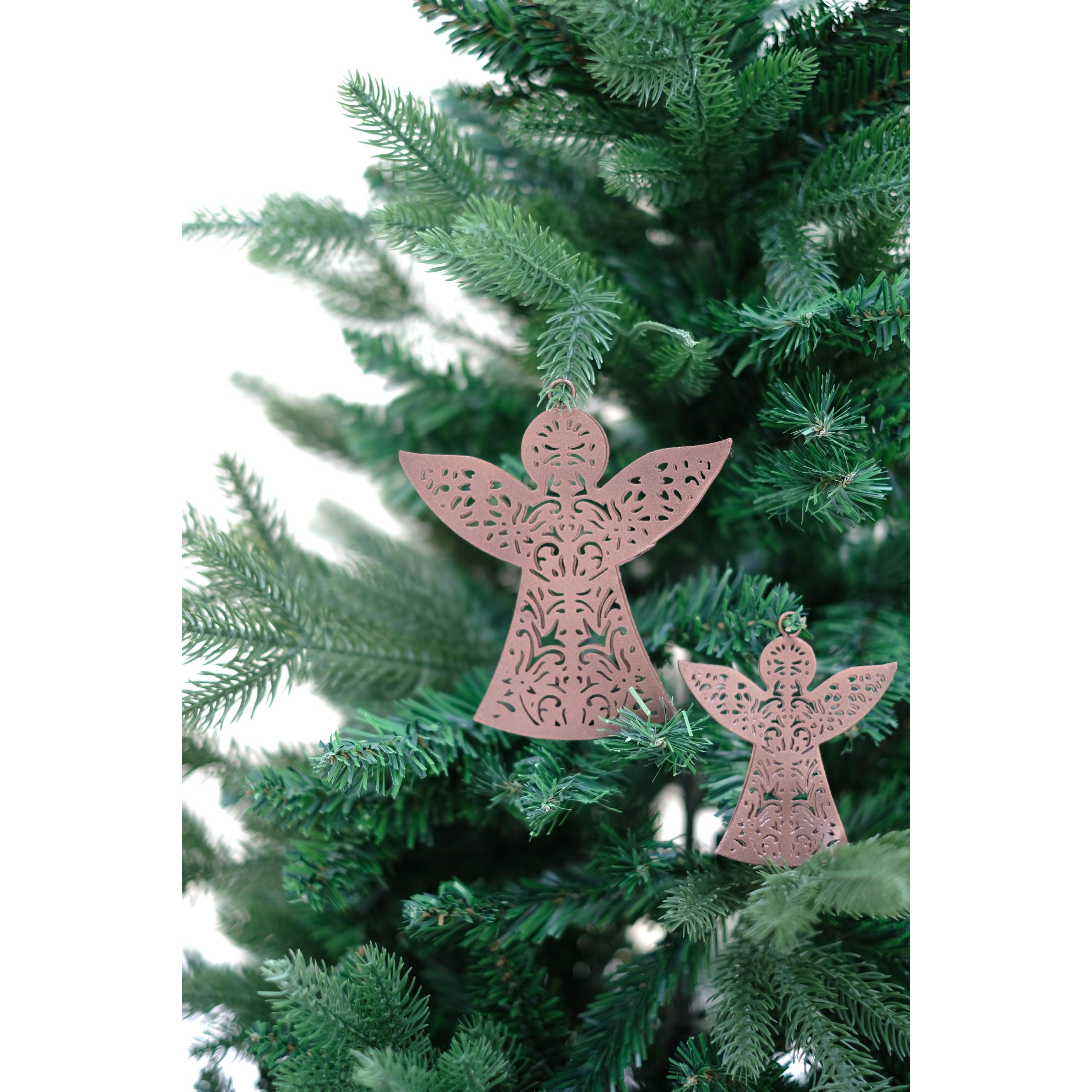 Nordic Christmas Decorations ELENA, Pair Of iron Angel Motives For Tree Hangings