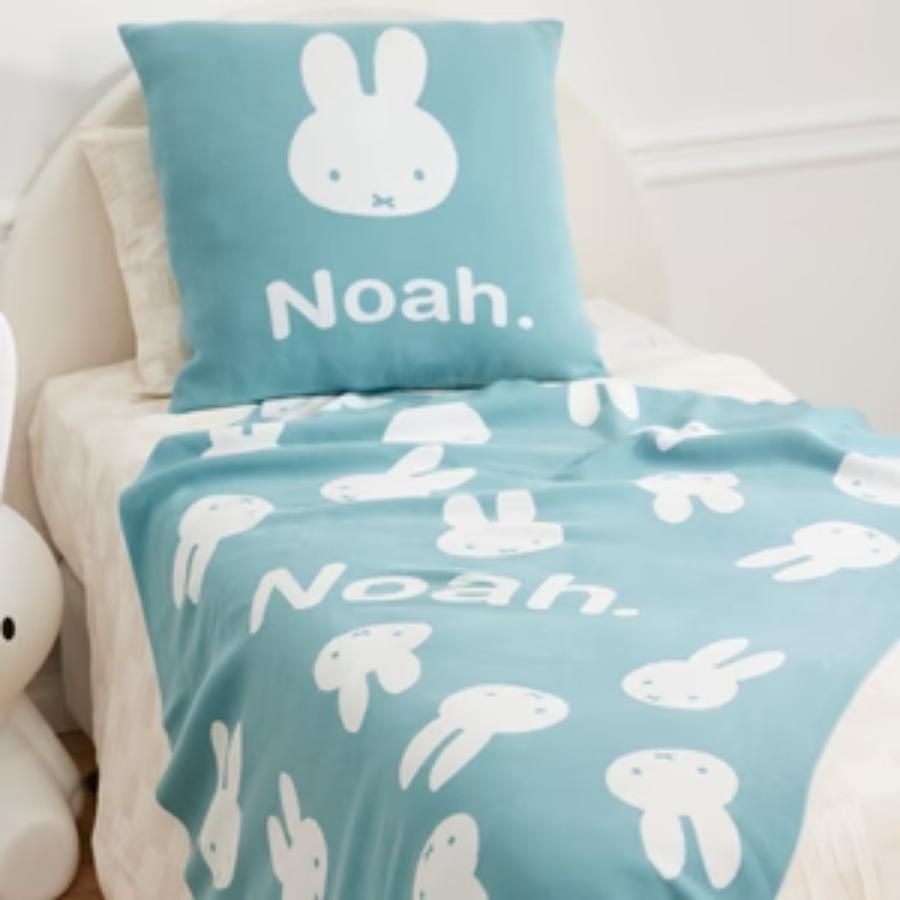 Miffy Euro Pillowcase - Stone Blue; Name: Ivory