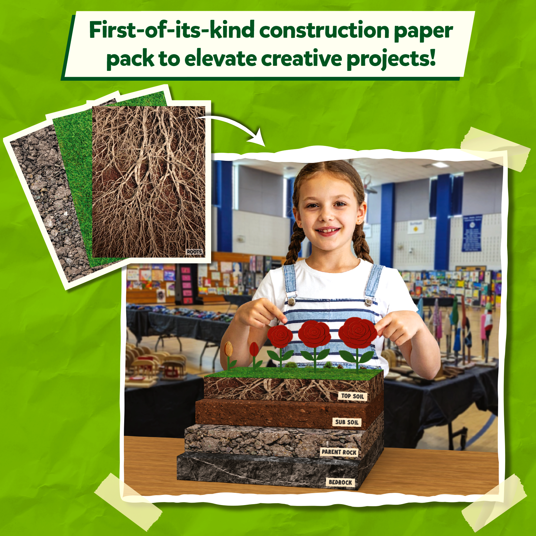 Skillmatics Science Construction Paper for Kids - 60 Double-Sided Printed Sheets (9x12), Textured Craft Paper for Art Projects, STEM Activities, DIY Crafts, Scrapbooking, Classroom & School Supplies