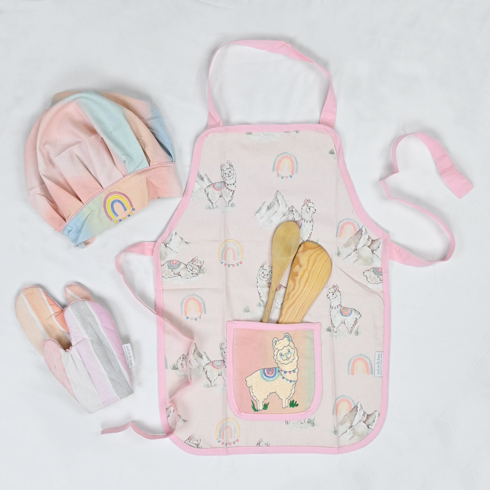 Ooh la Llama - Apron Set (Apron + Cap + Glove)