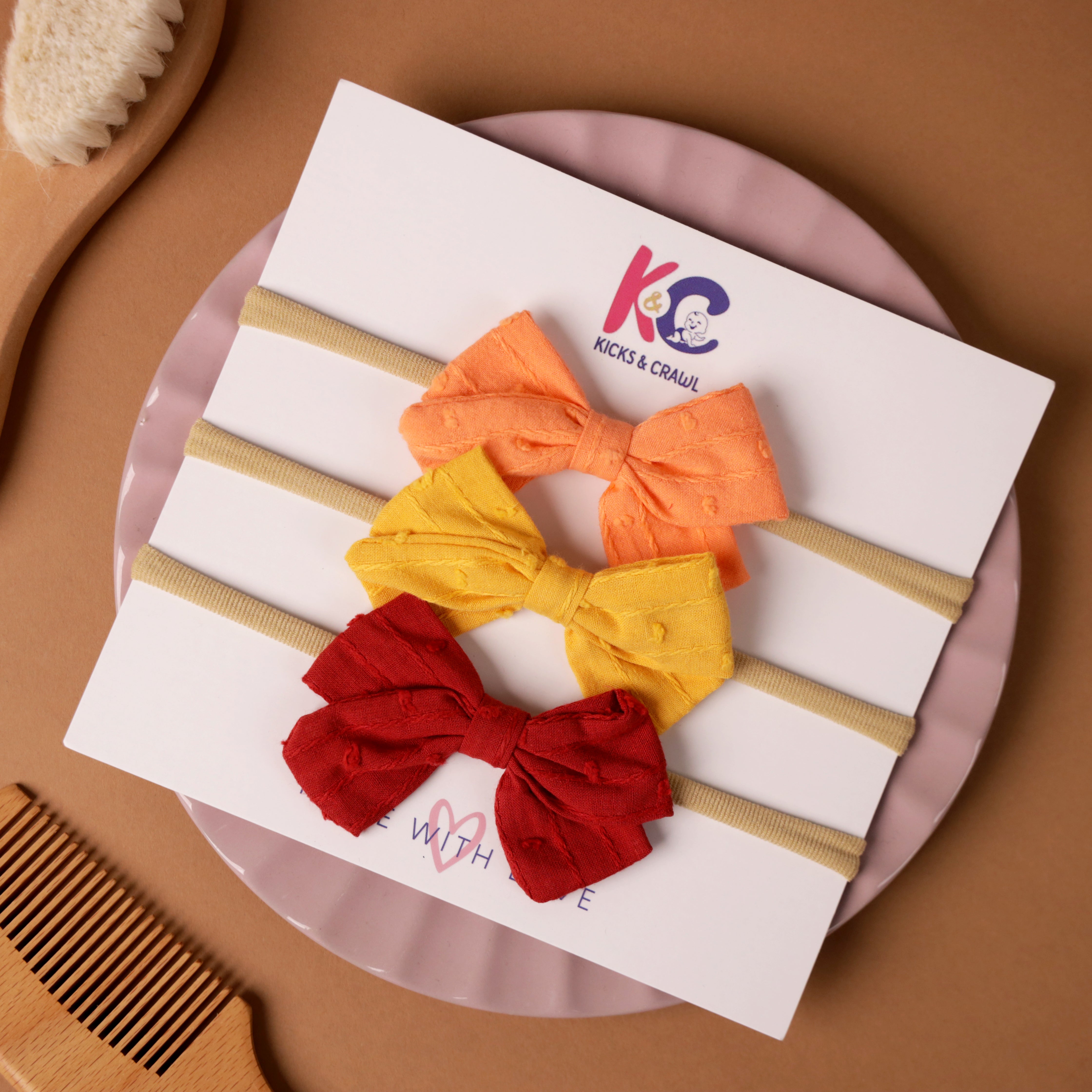 Baby Bow Headbands Set (Pack of 3)