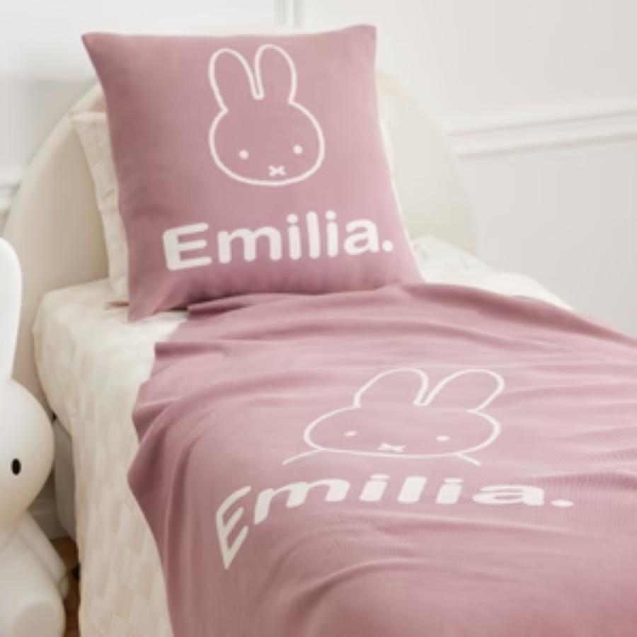 Miffy Euro Pillowcase - Rose Bloom; Name: Oatmeal