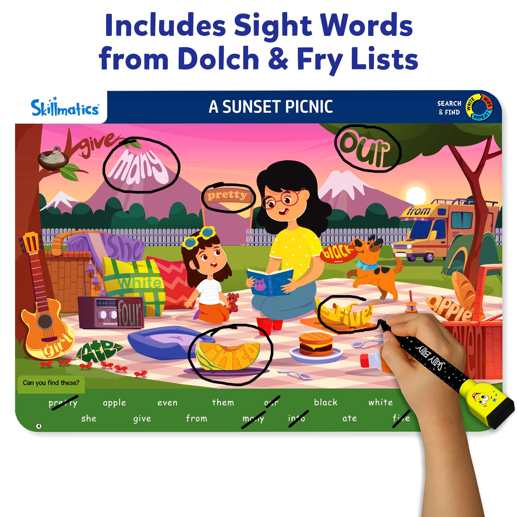 Skillmatics Preschool Learning Activity - Search and Find Sight Words, Educational Game for Kids, Toddlers Who Love Toys, Art & Craft Activities, Gifts for Girls and Boys Ages 4, 5, 6, 7