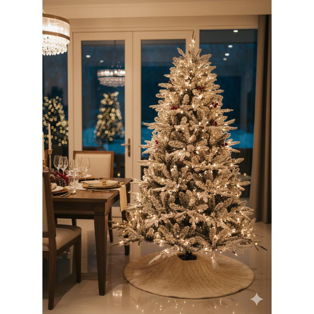 SWEN 6 feet NIVA Christmas Tree With Red Cherries, Pine Cones And Frosting