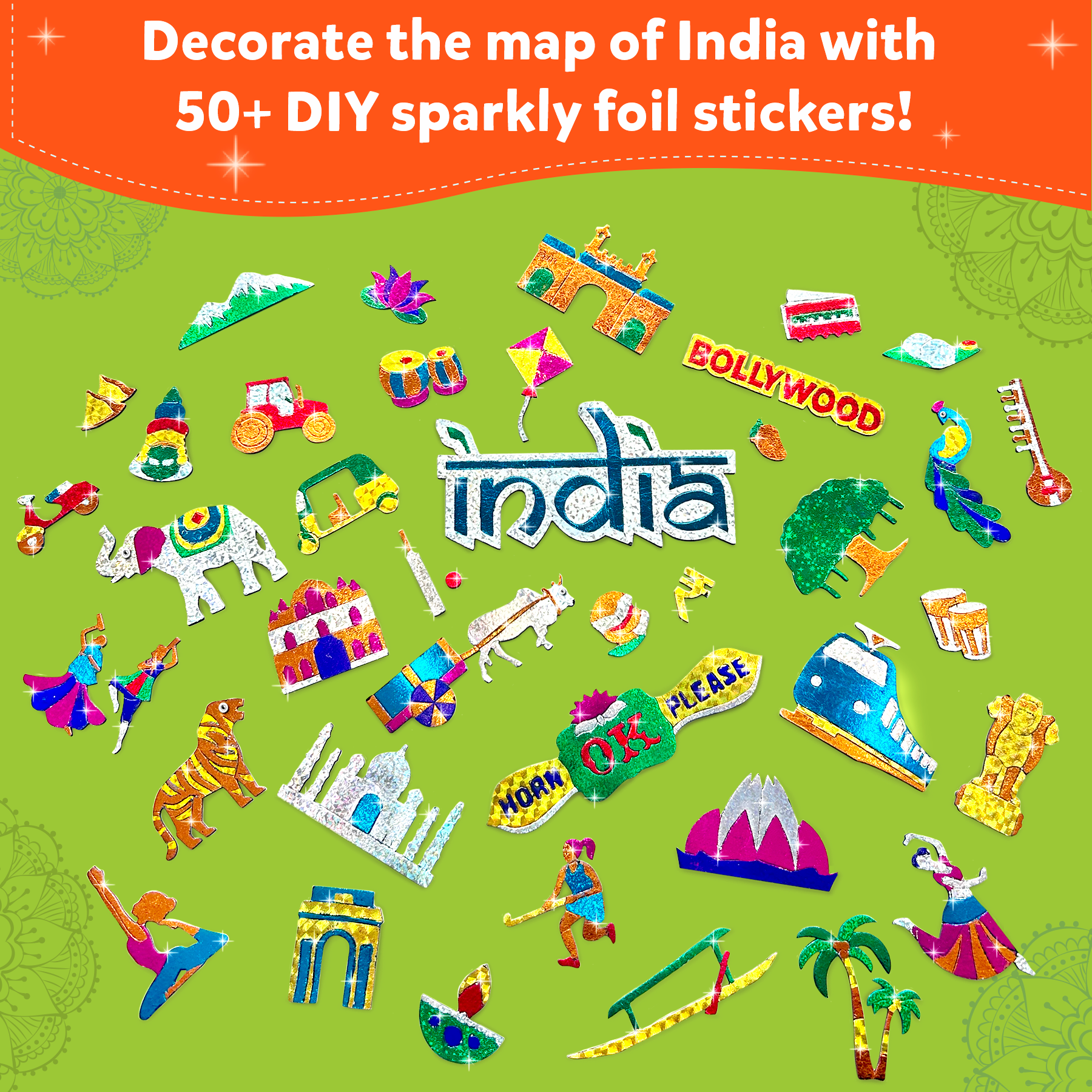 Skillmatics Art & Craft Activity - Foil Fun Incredible India, No Mess Art for Kids, DIY Creative & Educational Activity, Gifts for Ages 4, 5, 6, 7, 8, 9, 10, 11, 12