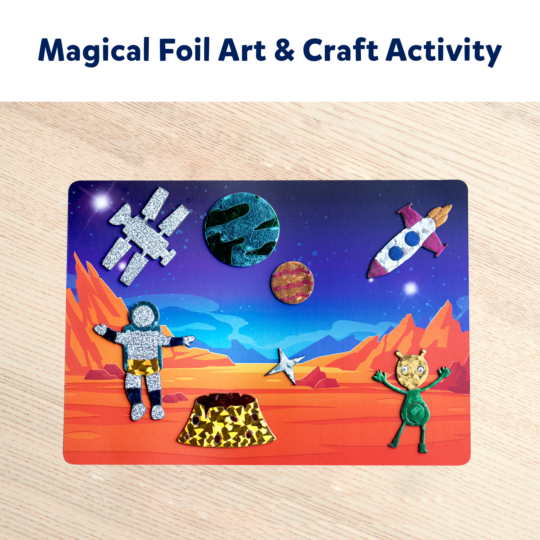 Skillmatics Art & Craft Activity - Foil Fun, No Mess Art, 10 Unique & Sparkly Space Themed Pictures, Ages 4 to 9
