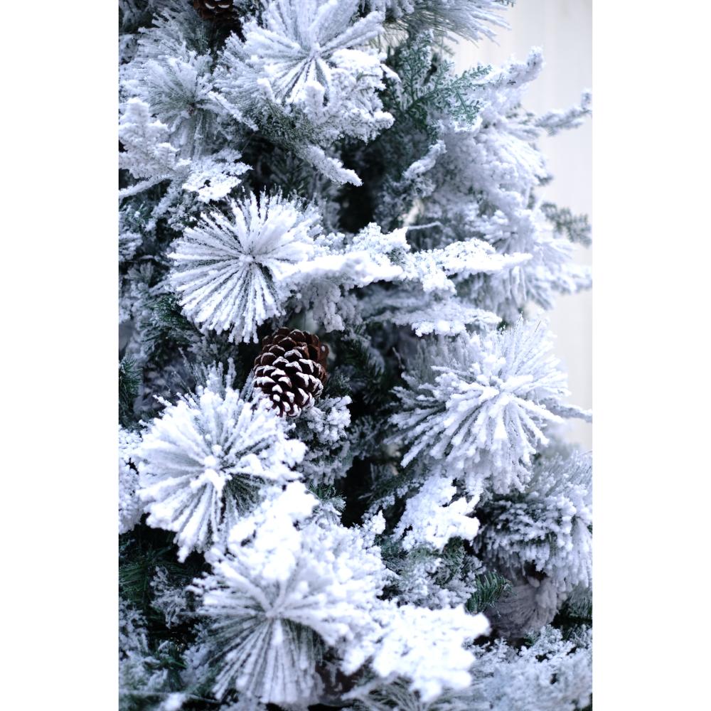 SWEN 8 Feet TRUE STAR Christmas Tree With Broad Pine Leaves, Frosting And Pine Cones