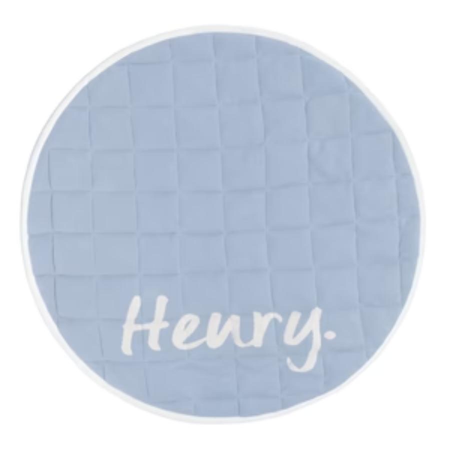 Personalised Playmat - Kentucky Blue; Letter: Oatmeal