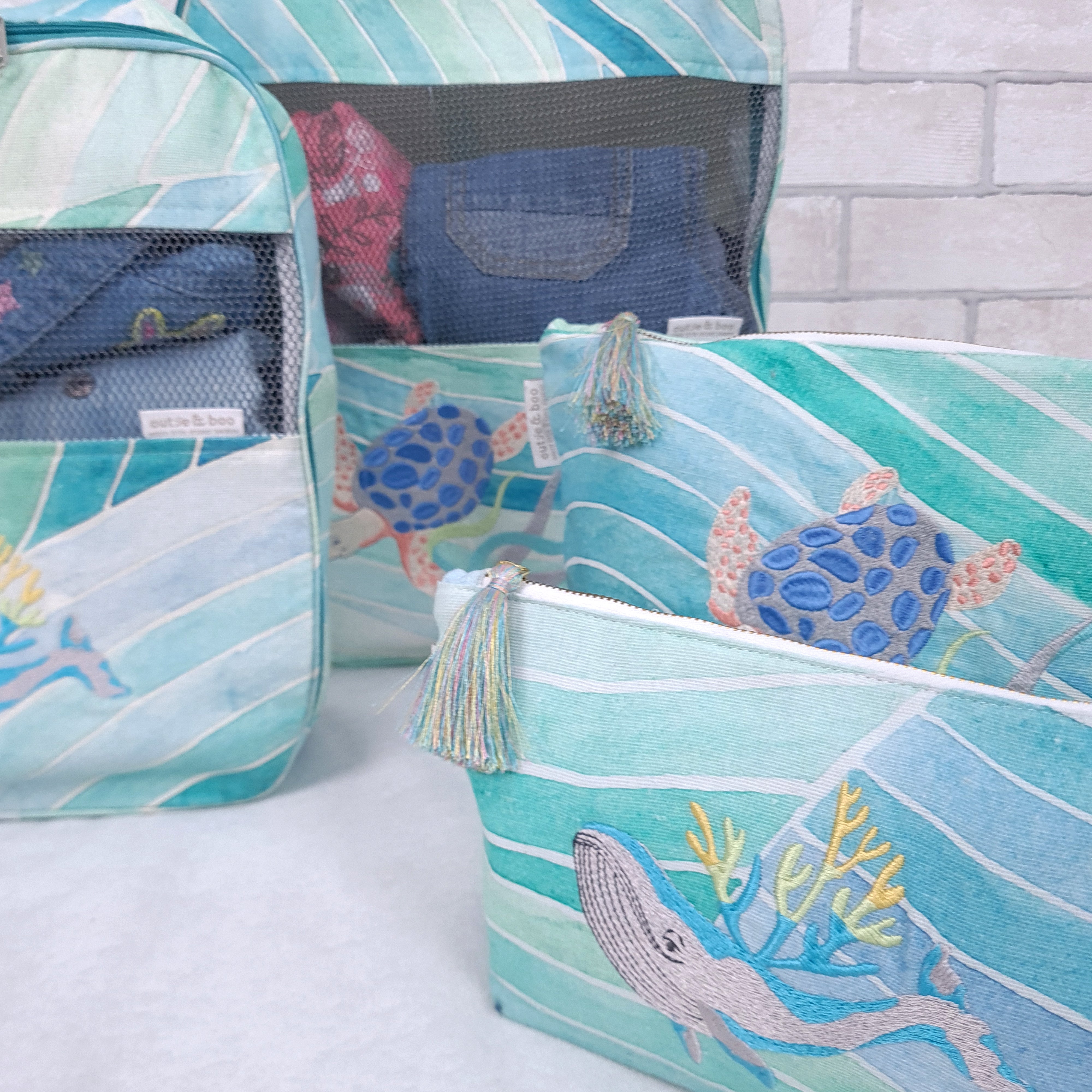 Maritime Magic Organizer Bags (Set of 5) Small Organizer Bag + Big Organizer Bag + Shoe Bag + Small Pouch + Big Pouch