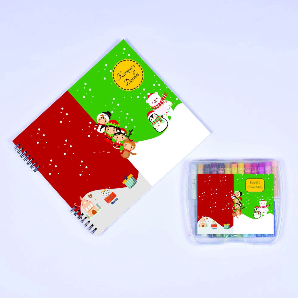 Christmas Doodle Book With Crayons - Curious Kids