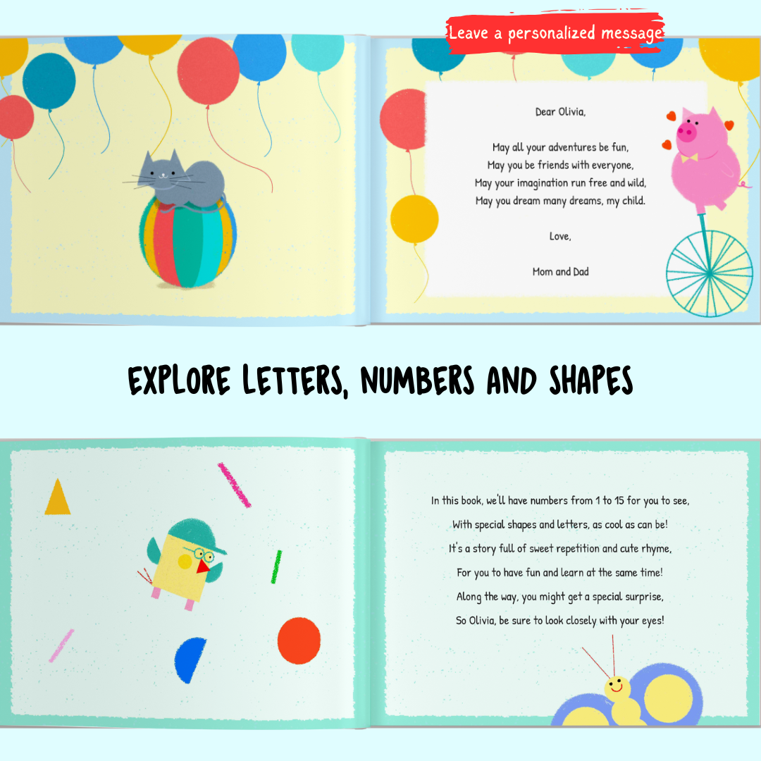 Letters, Number & Me (Personalized Children's Book)