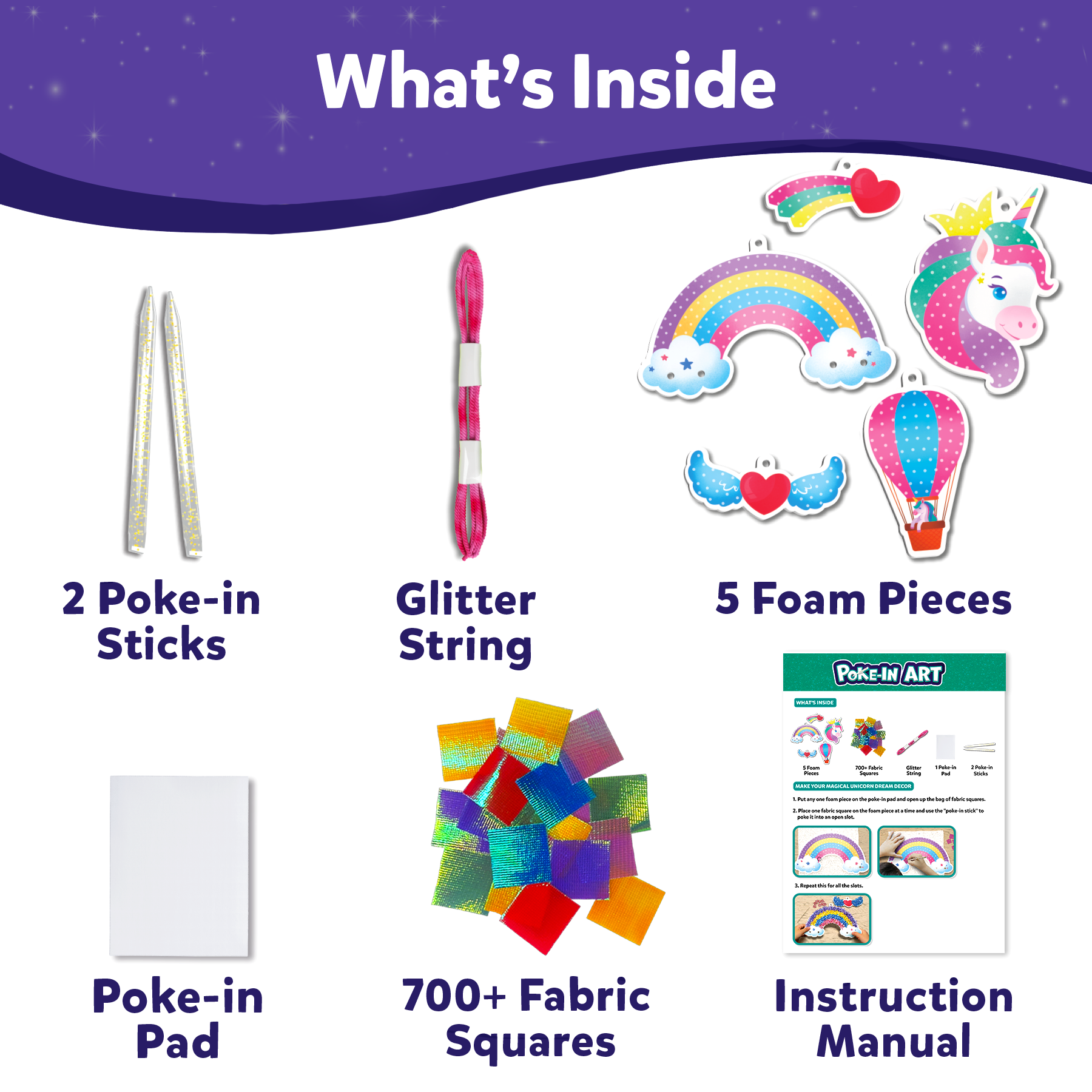 Skillmatics Art & Craft Activity - Poke-in Art Magical Unicorn Dream Decor, Mess-free Art for Kids, DIY Craft Kits, Creative Activity, Fine Motor Skills, Gifts for Ages 4, 5, 6, 7, 8, 9