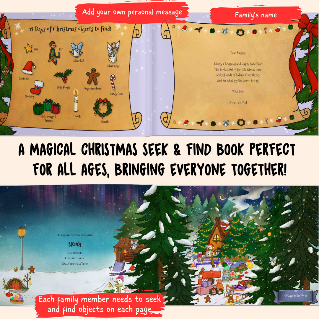 12 Days of Christmas Seek & Find Book (Personalized Children's Christmas Book)