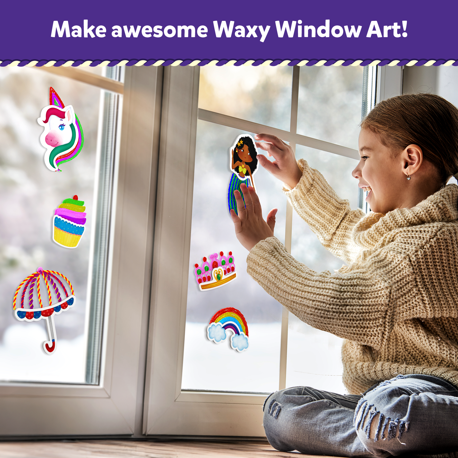 Skillmatics Art & Craft Activity - Waxy Window Art Pretty Pictures, Mess-Free Art for Kids, DIY Craft Kits, Creative Activity, Gifts for Girls & Boys Ages 5, 6, 7, 8, 9, 10, 11, 12