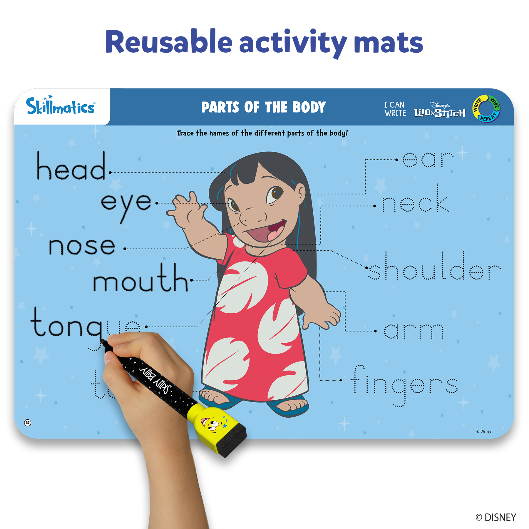 Skillmatics Preschool Learning Activity - I Can Write Disney's Lilo & Stitch, Educational Game for Kids, Toddlers, Preschoolers Who Love Toys, Art & Craft Activities, Gifts for Ages 3, 4, 5, 6