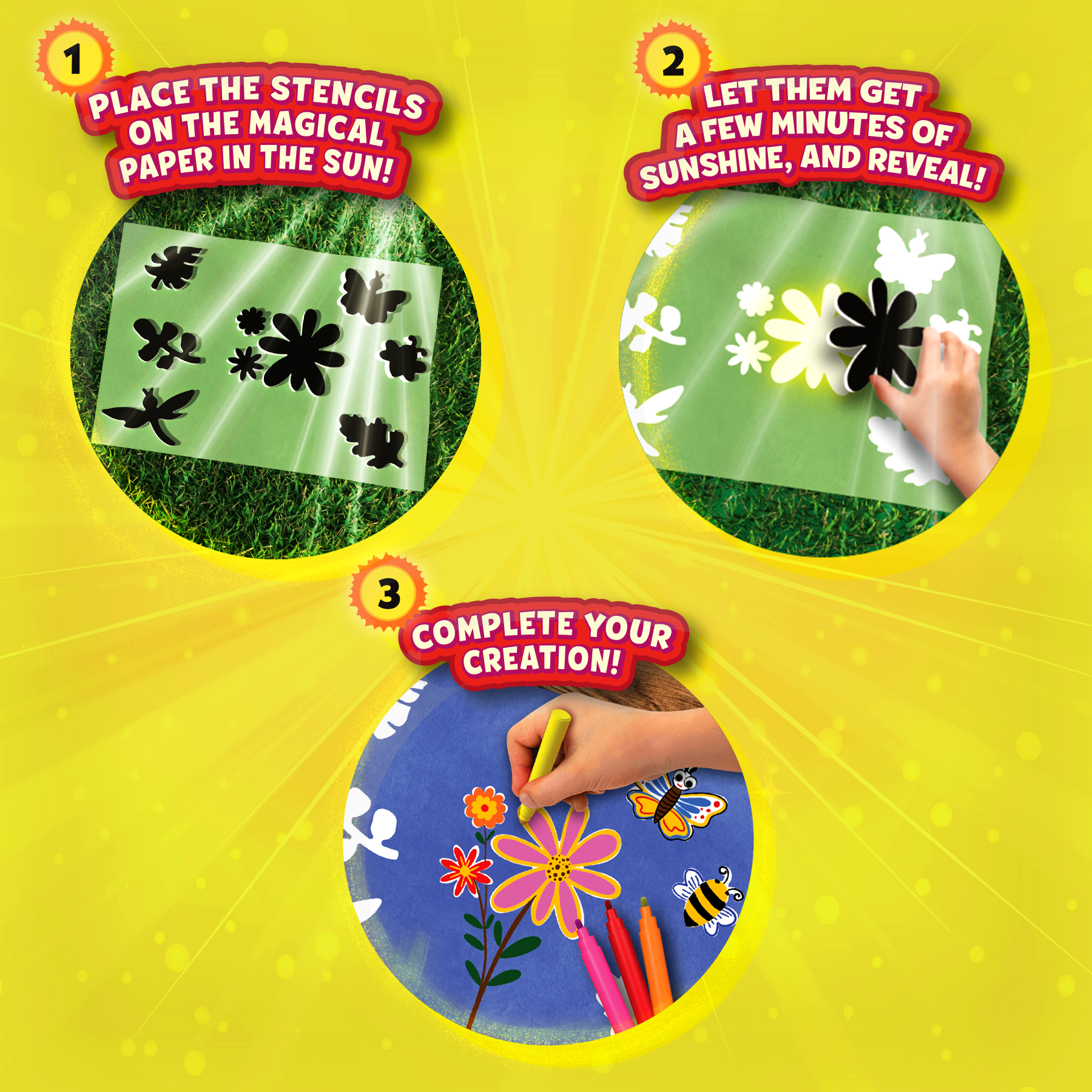 Skillmatics Sun Paper Art Kit - Nature, DIY Craft Kits & Supplies, STEM Toys, Mess-Free Creative Fun for Kids, Colouring, Painting, Gifts for Girls & Boys Ages 4, 5, 6, 7, 8, 9, 10, 11, 12