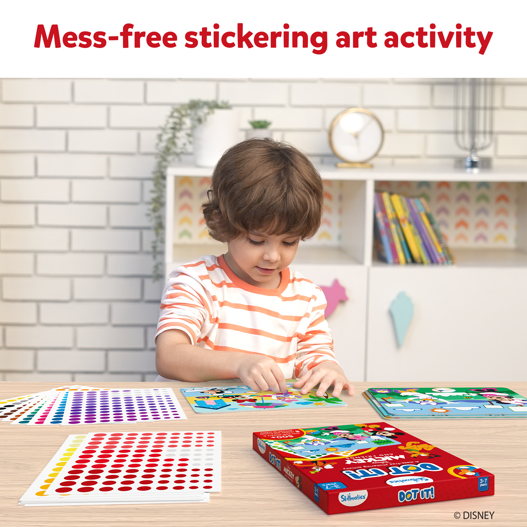 Skillmatics Art Activity - Dot It Mickey and Friends, Mess-Free Sticker Art for Kids, Craft Kits, DIY Activity, Gifts for Boys & Girls Ages 3, 4, 5, 6, 7, Travel Toys for Toddlers