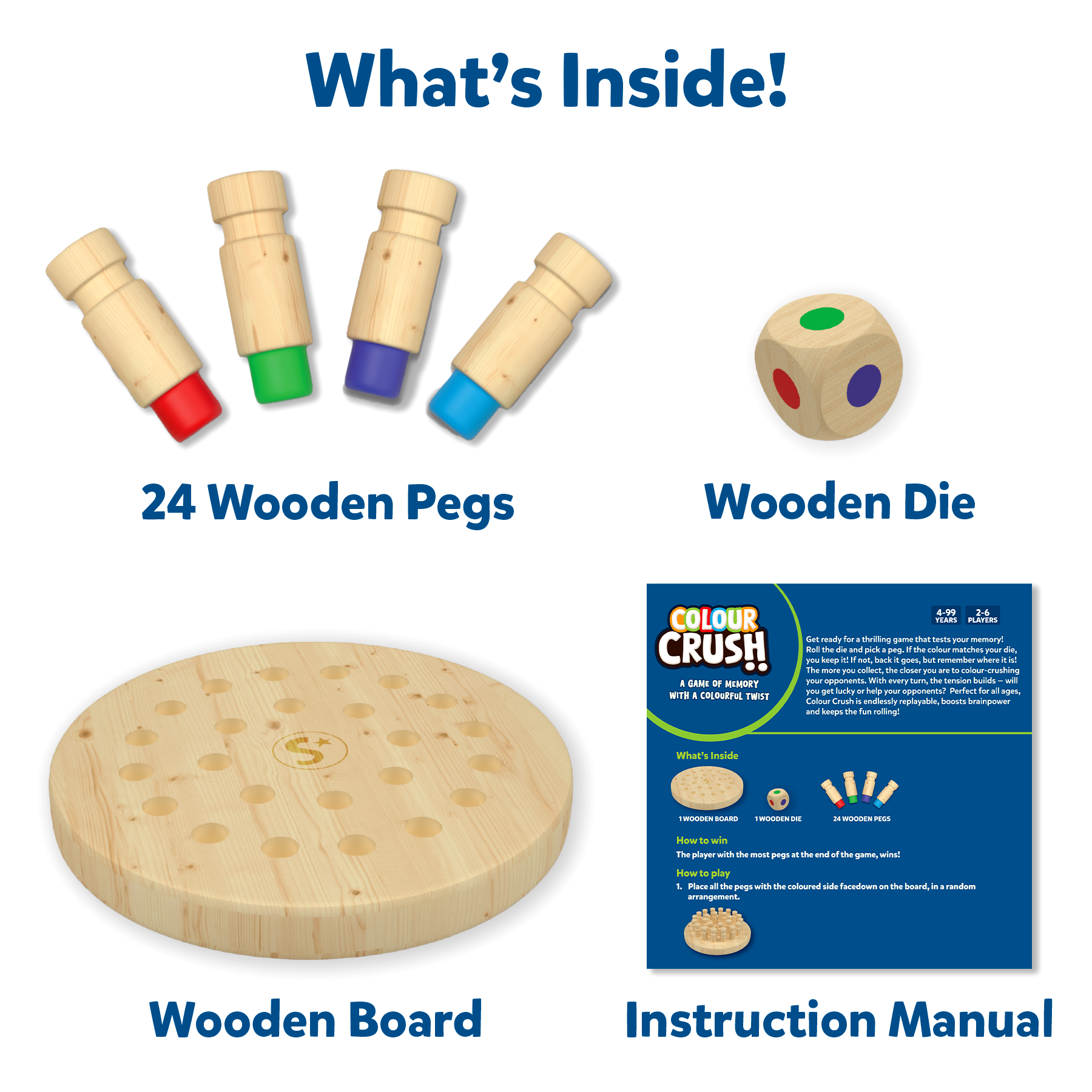 Skillmatics Colour Crush - Thrilling Memory Game, Fast-Paced Board & Travel Game, Fun for Family Game Night, Brain Teasers, Wooden Toys, Gifts for Kids, Teens & Adults, Ages 4, 5, 6, 7, & Up