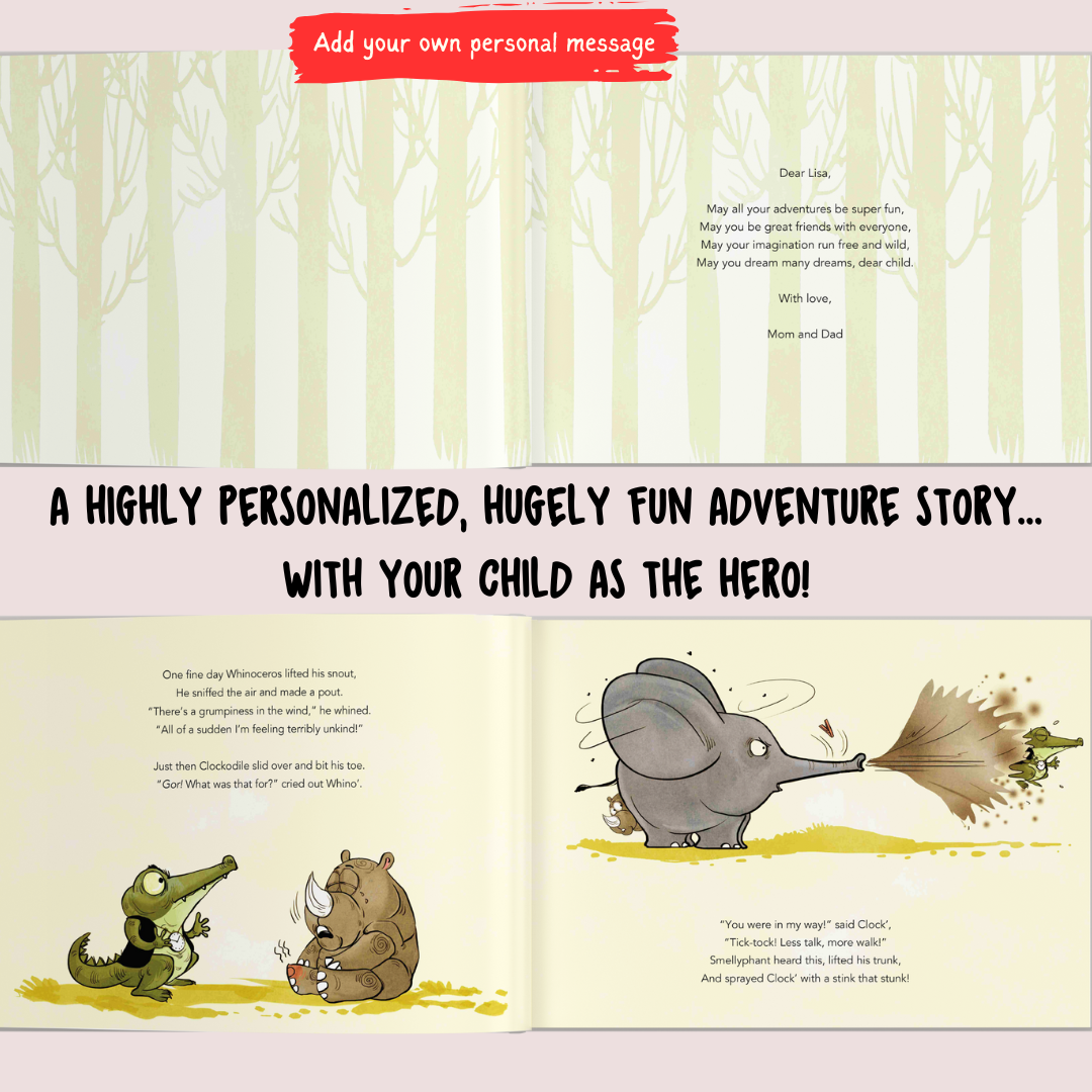 Personalised Book -  The Grumpopotamus; All About Friendship & Bravery