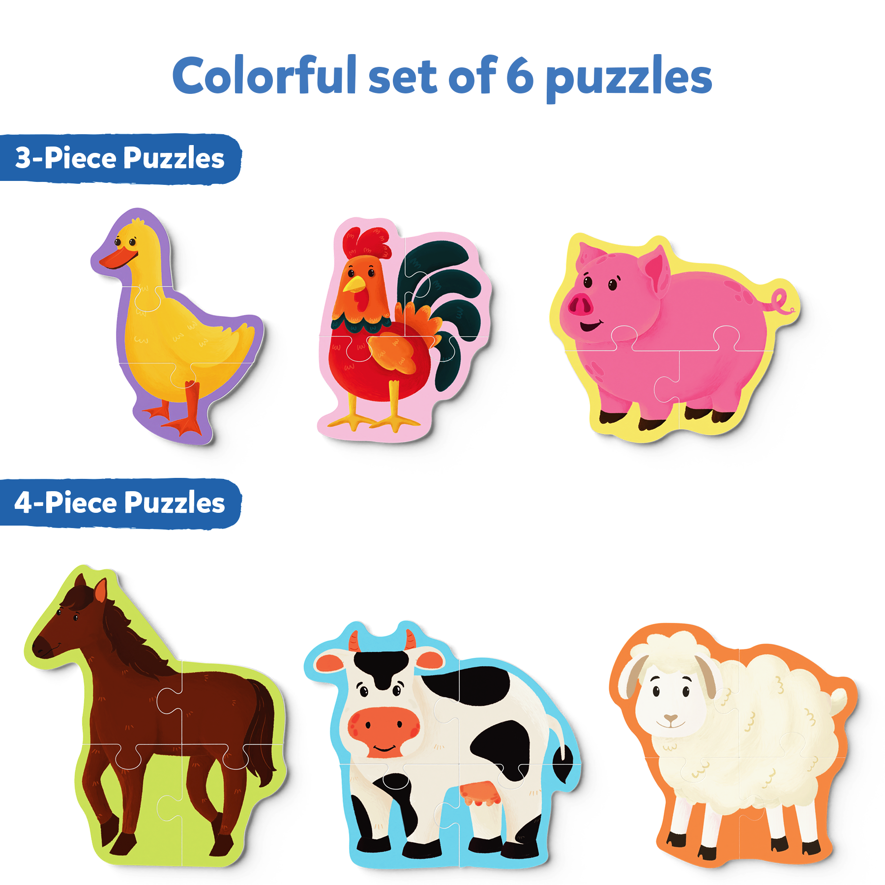 Skillmatics My First Puzzle Set - 21 Piece Farm Animal Jigsaw Puzzles, Educational Toddler Toy, Gifts For Kids Ages 3 To 6