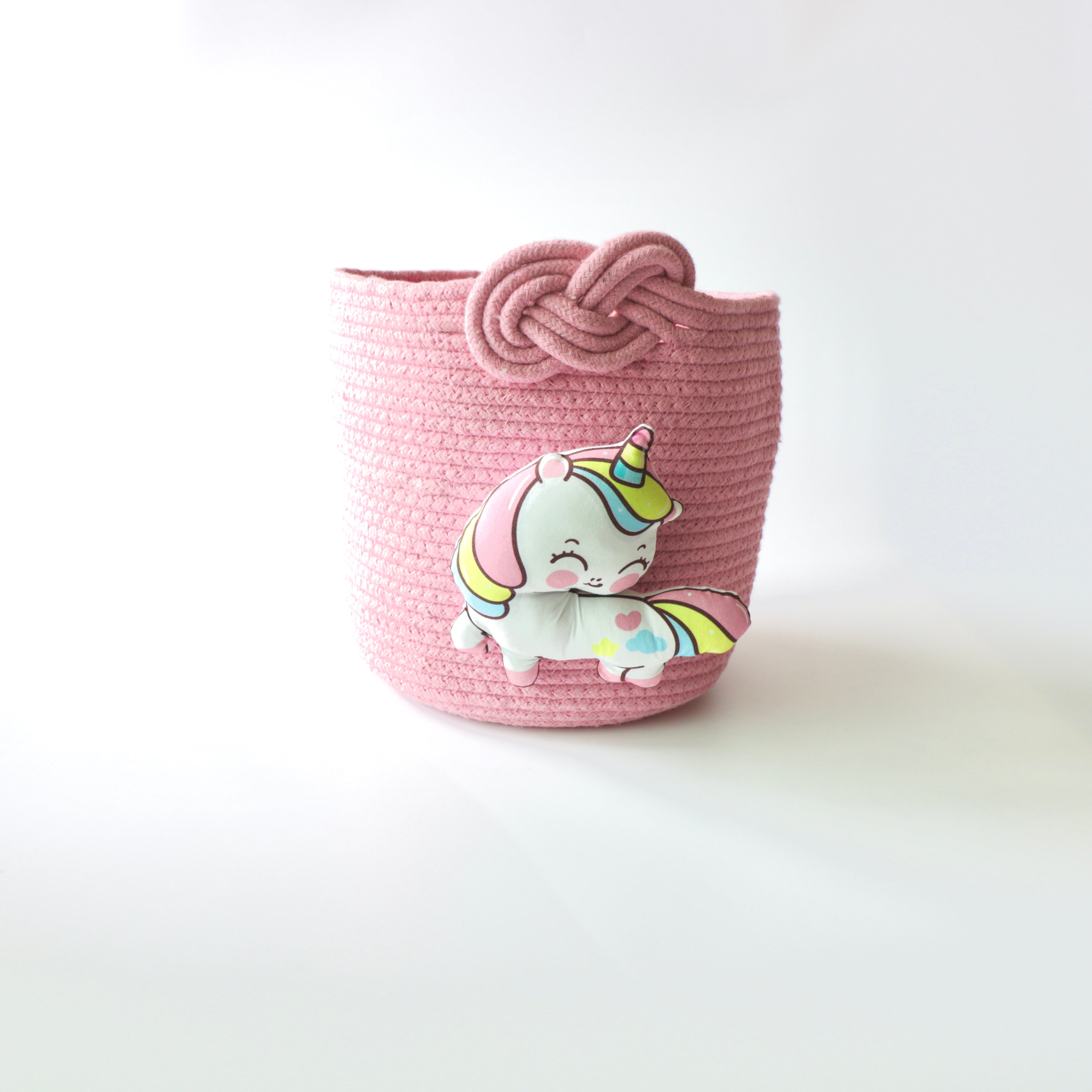 Multipurpose Storage Knotted Basket - Pink (Unicorn)
