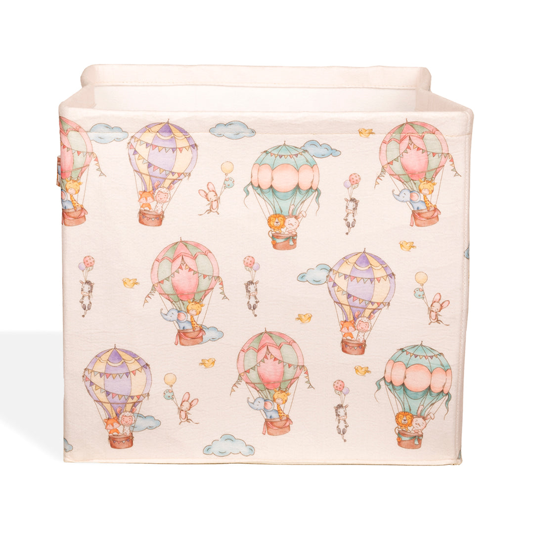 House of Maroha Hot Air Balloon Large Felt Storage Basket With Lid