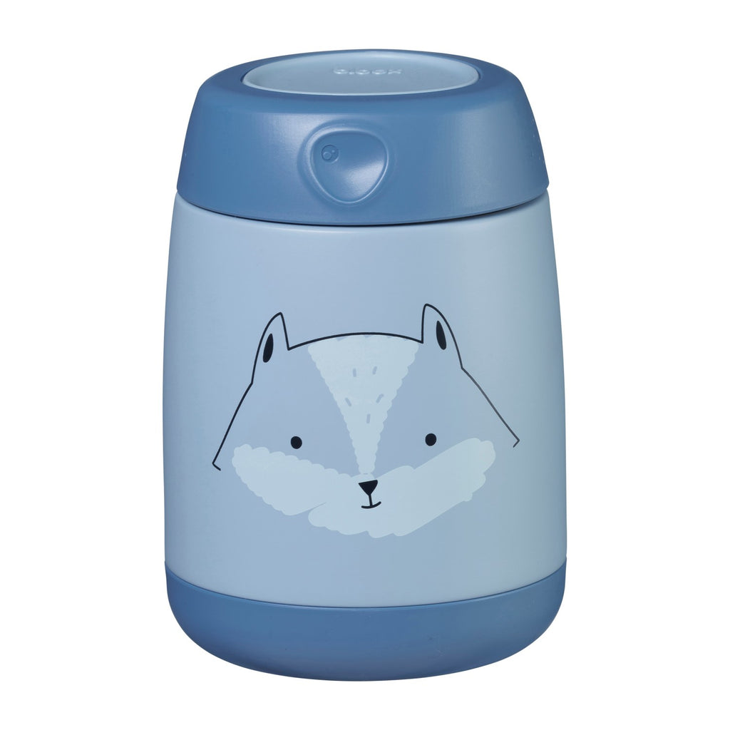 B.box Insulated Food Jar 210 ml- Mini- Friendly fox Blue