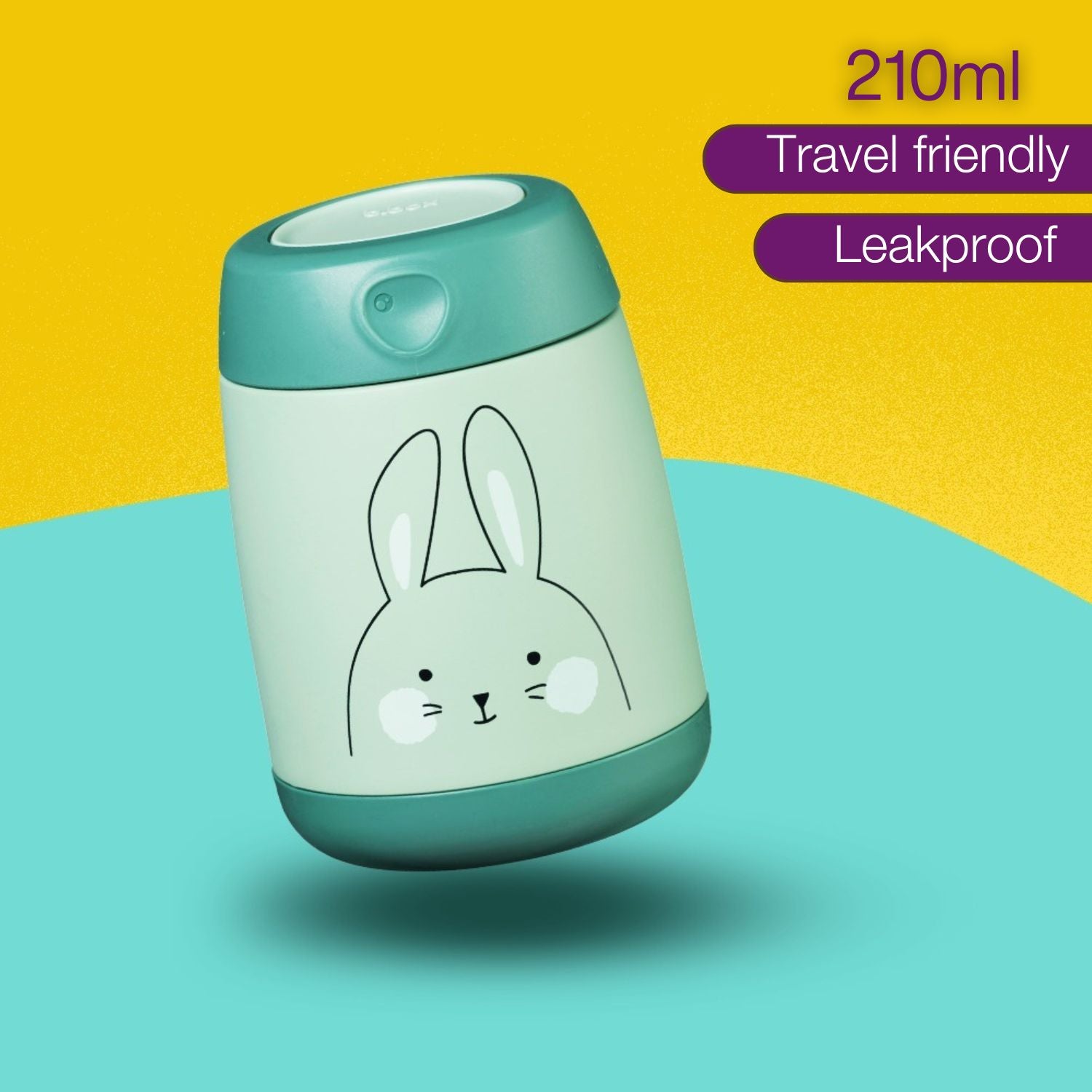 B.box Insulated Food Jar  210 ml -Mini-So Bunny Green