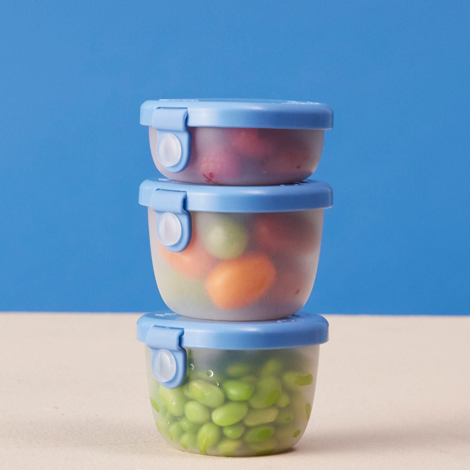 b.box Portable Snack Tubs - Pack of 3- Ocean Blue