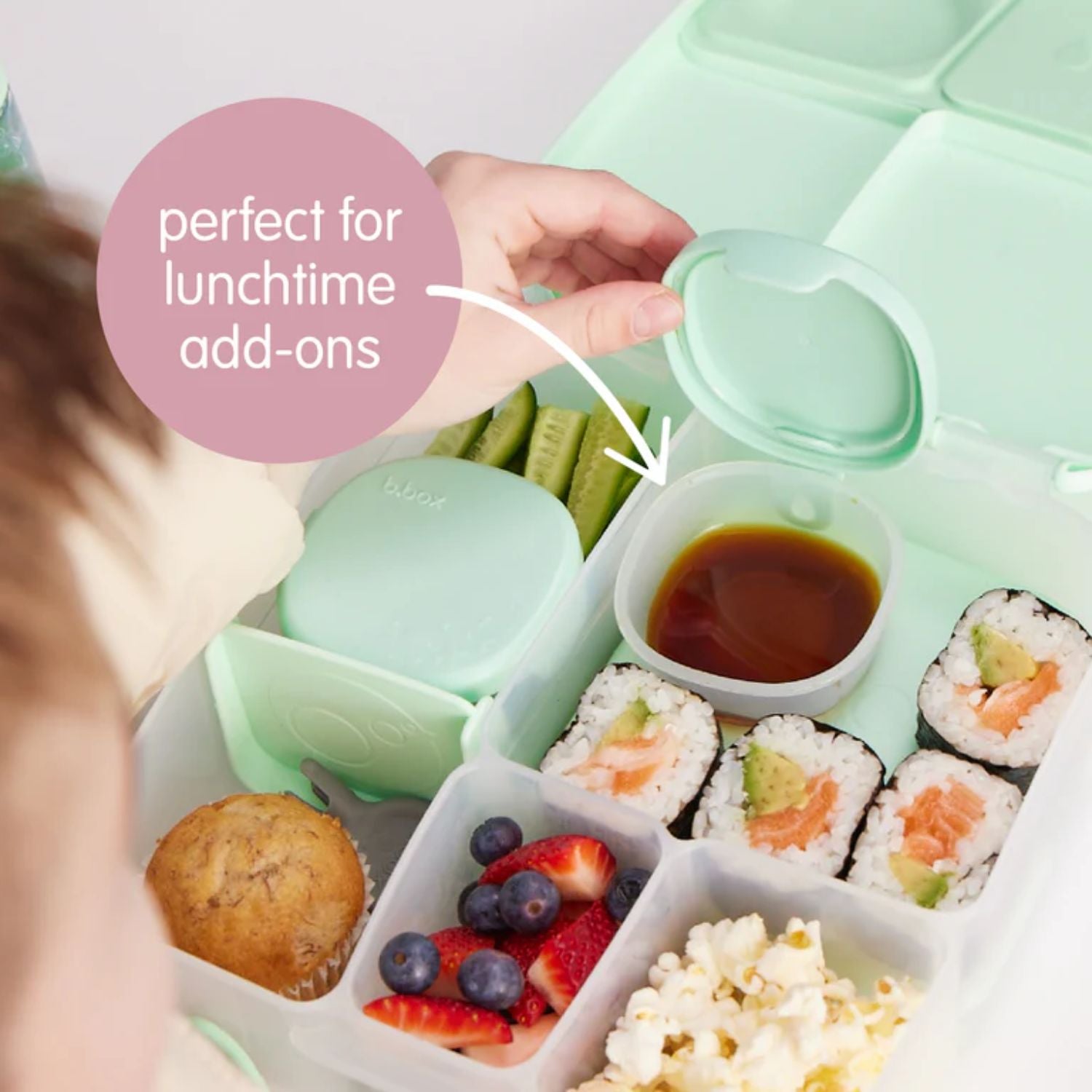 b.box Portable Snack Tubs- Pack of 3- Berry Pink