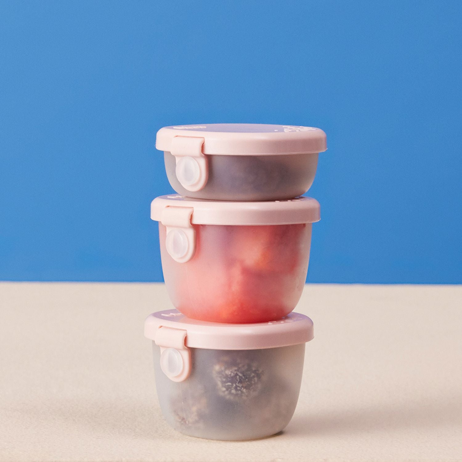 b.box Portable Snack Tubs- Pack of 3- Berry Pink
