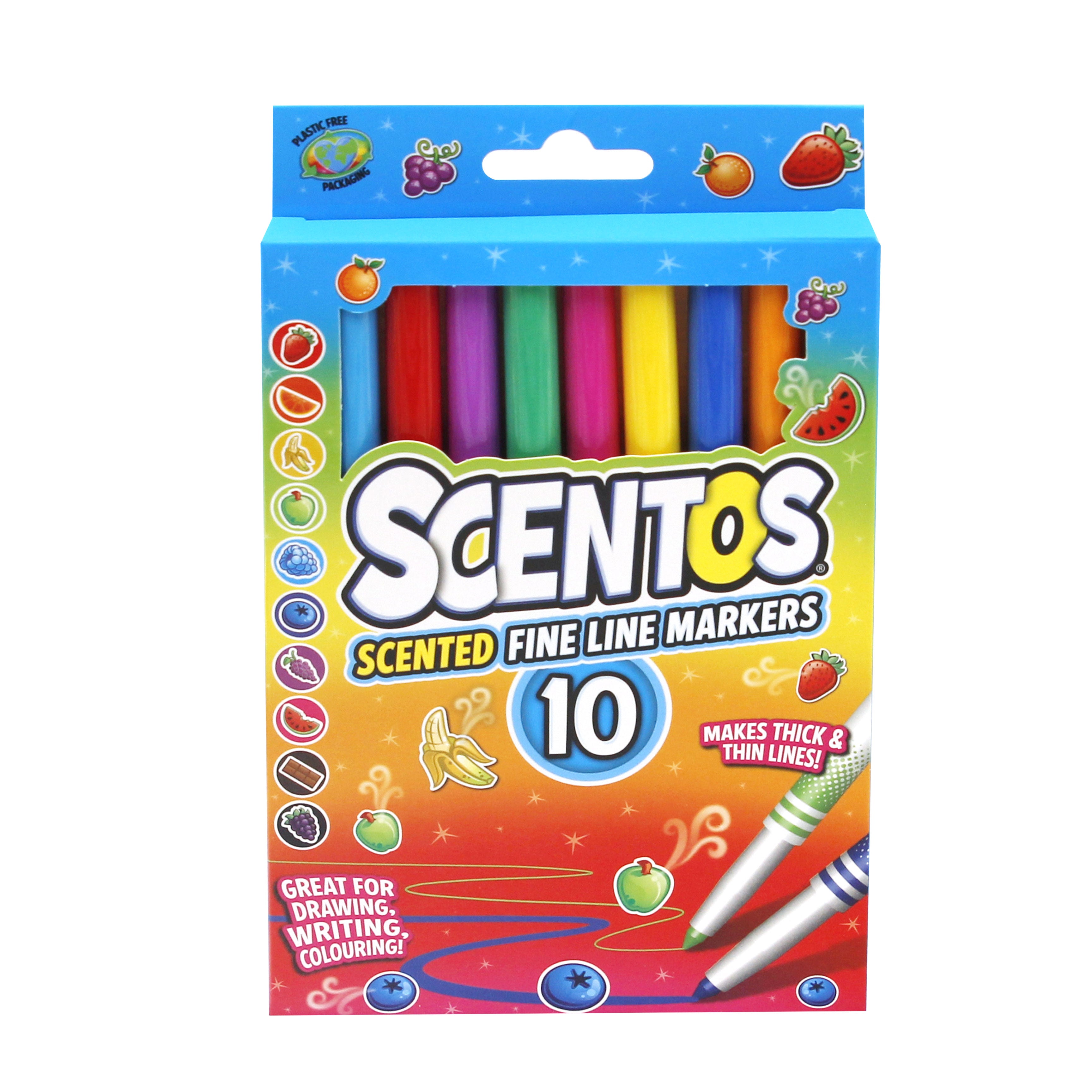 Scentos Scented 10 Asst Fine Line Markers