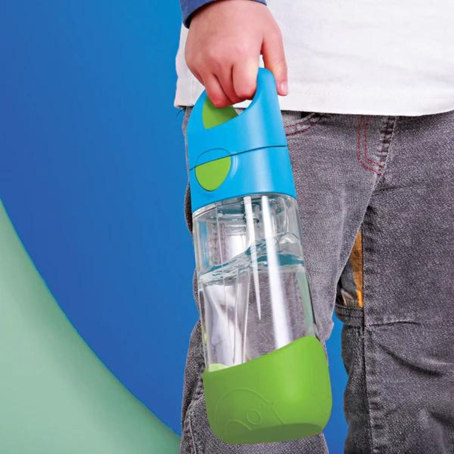 B.box Tritan Straw Drink bottle 450 ml- Ocean Breeze Blue Green