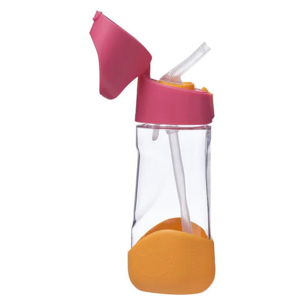 B.box Tritan Straw Drink bottle 450 ml- Strawberry Shake Pink Orange