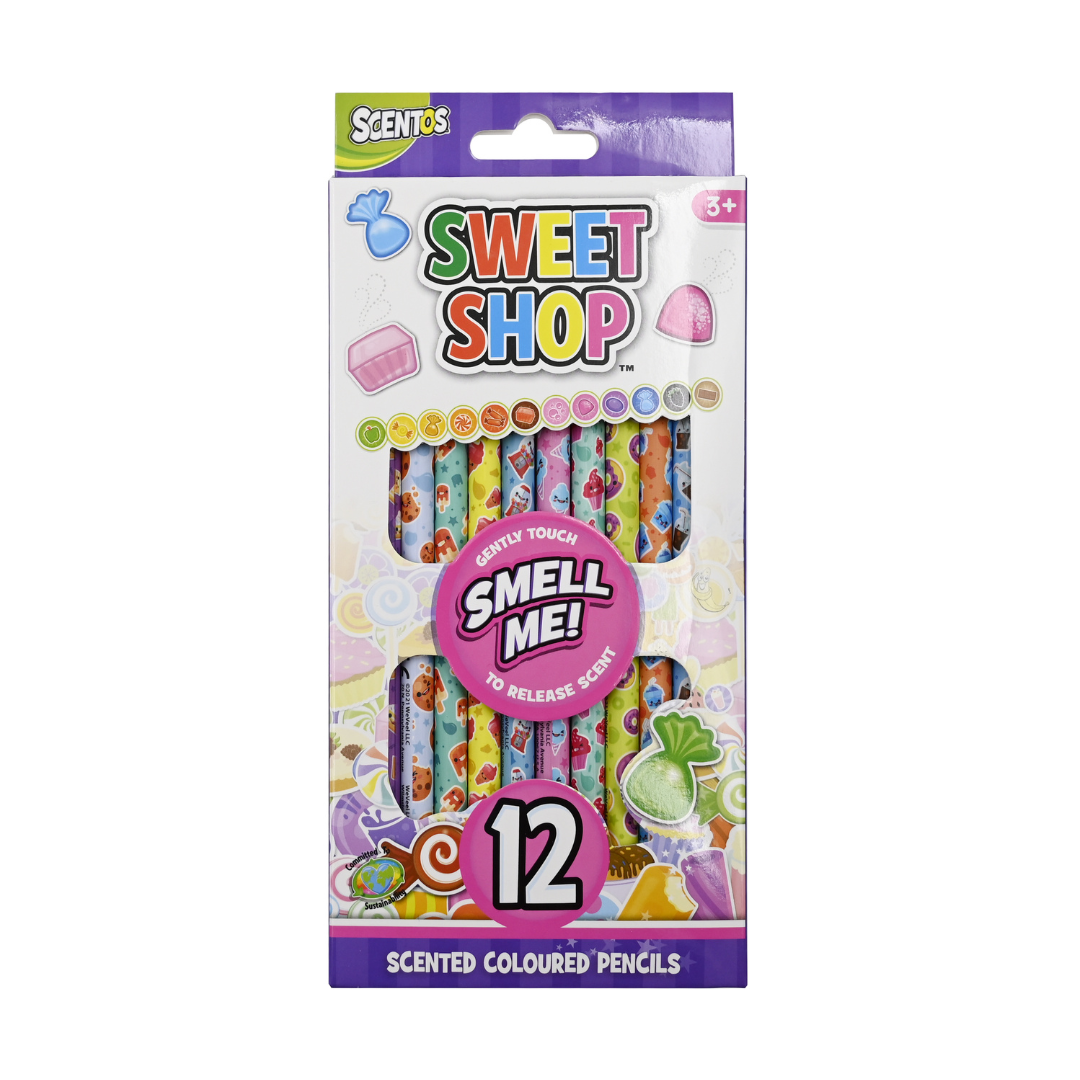 Scentos Sweet Shop Scented Colour Pencils, Pack Of 12