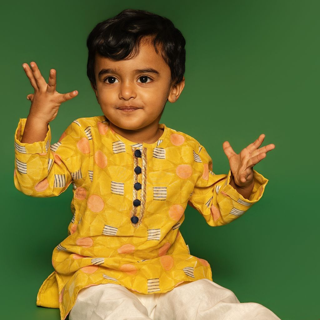 Chanderi Kurta Pyjama Set | Hand-Block Printed