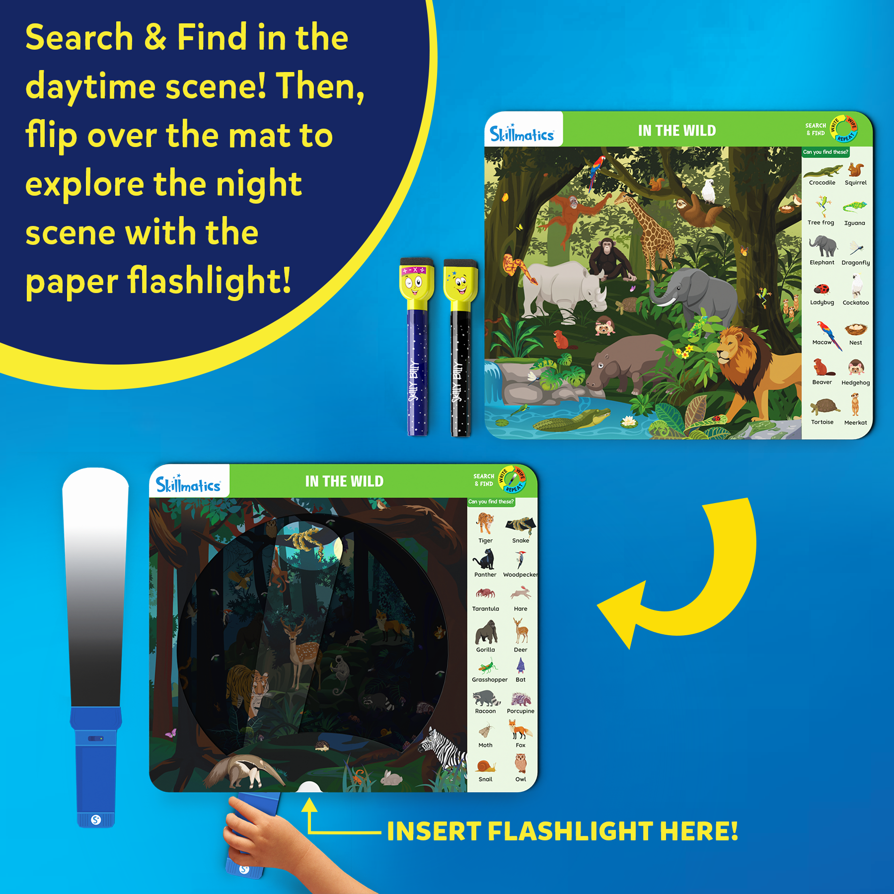 Skillmatics Preschool Learning Activity - Search and Find Flashlight Magic, Educational Game for Kids, Toddlers Who Love Toys, Art & Craft Activities, Gifts for Girls and Boys Ages 3, 4, 5, 6