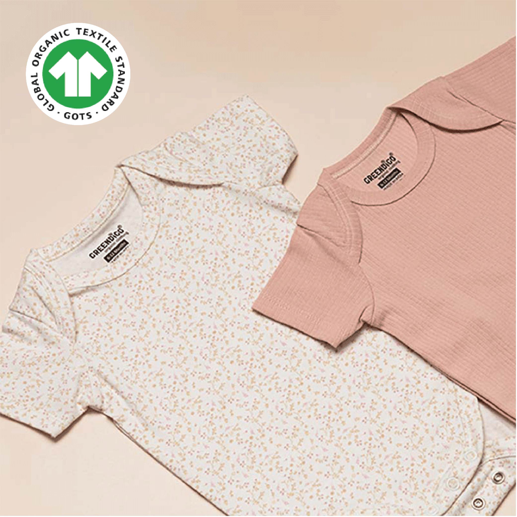 Greendigo 100% Organic Cotton Multicolour Solid Bodysuits For New Born Baby Boys And Baby Girls - Pack Of 2