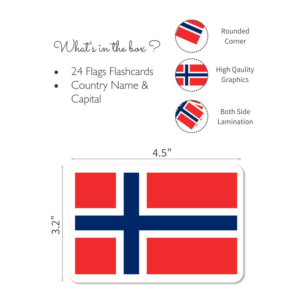 Flags Part 2 Flashcards- Pack of 24