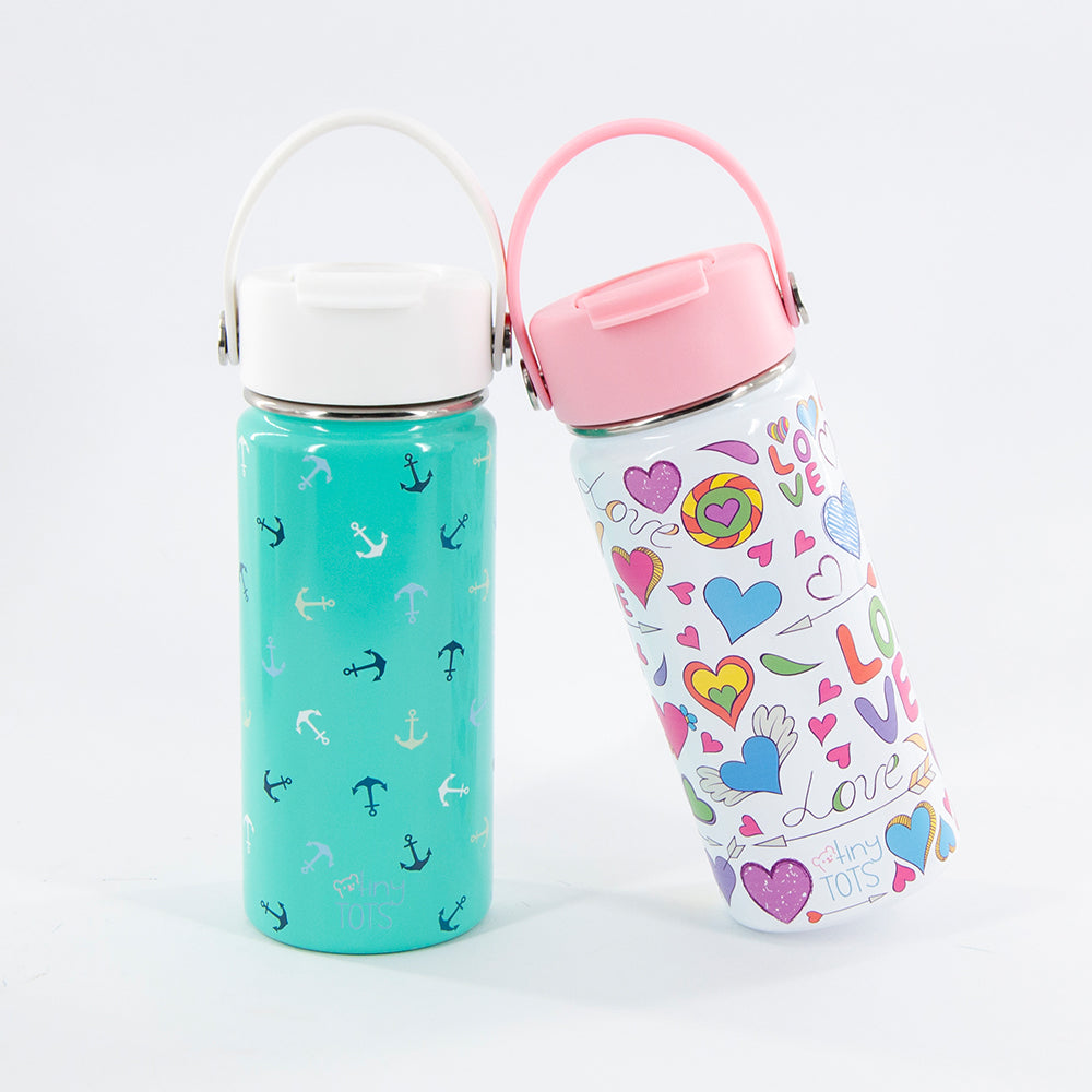 Insulated Steel Water Bottle, 410 ML - Pink Love