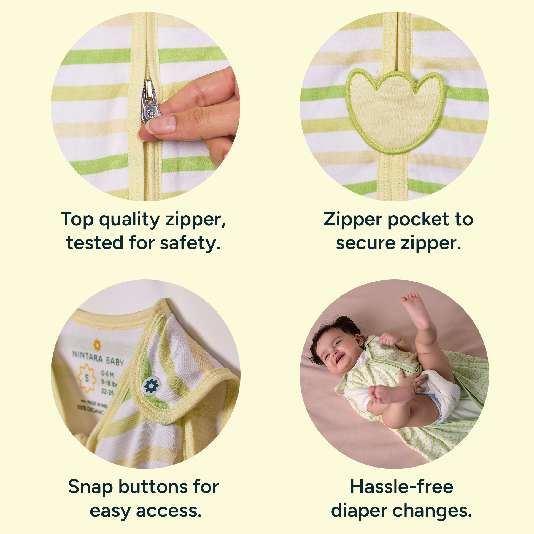 Nintara Baby 0.5 TOG Sleep Sack - Premium Organic Cotton, Lightweight Wearable Blanket for Newborns, Infants & Toddlers (0-24 Months), Unisex Baby Sleeping Bag, Gifts for Babies