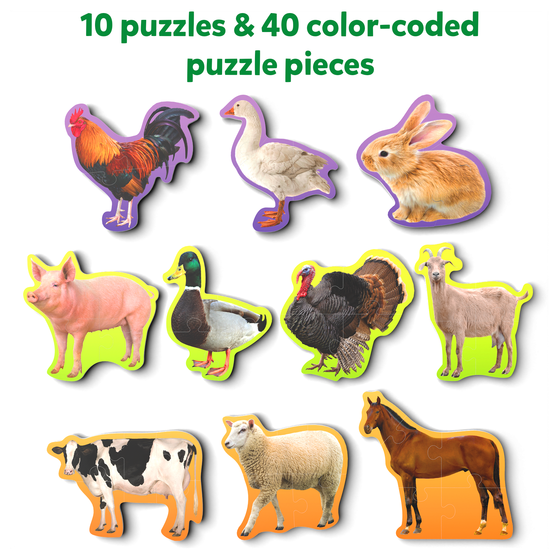 Skillmatics Step By Step Puzzle - 40 Piece Farm Animal Jigsaw Puzzle, Educational Toddler Toy, Stage-Based Learning, Gifts For Kids Ages 2 To 5