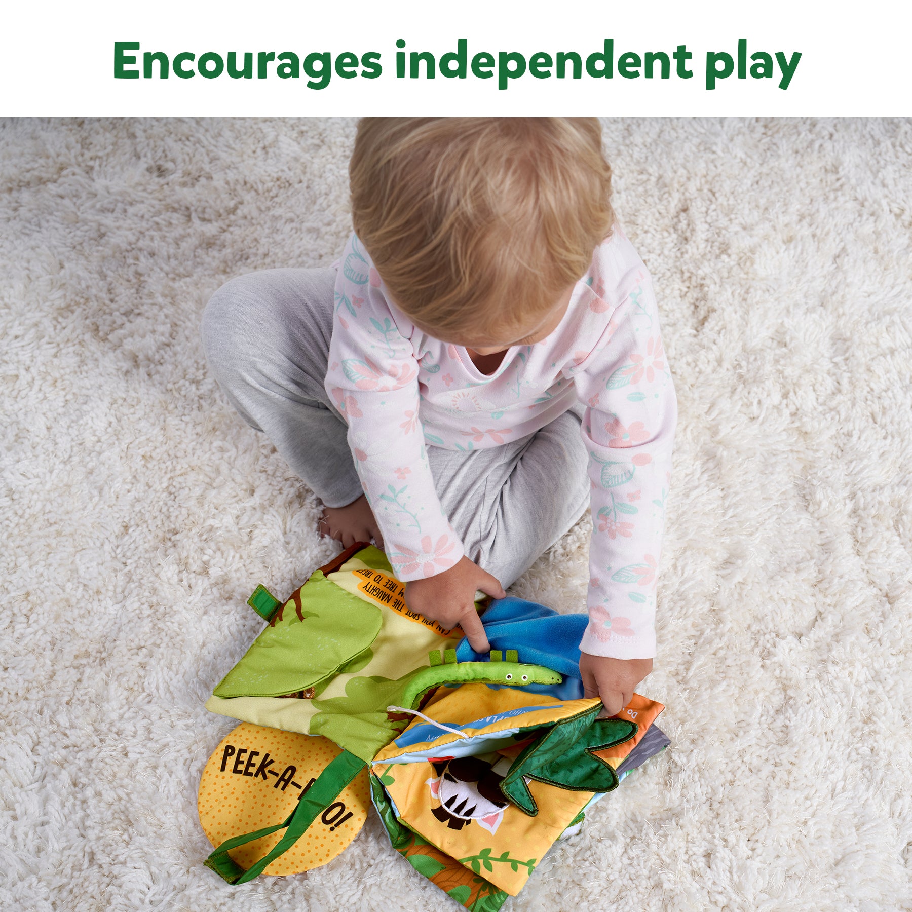 Skillmatics Baby Book - Peek-A-Boo I See You Jungle Theme, Interactive Soft Cloth Book With Crinkle Pages, Ages 6 Months And Up