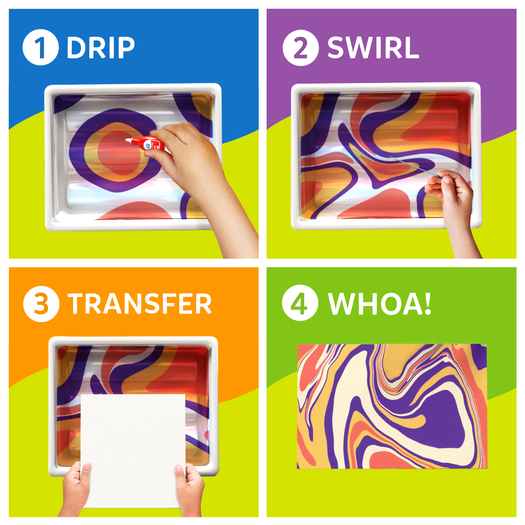 Skillmatics Art & Craft Activity - Marbling Magic Paint Kit, Water Marbling Kit for Kids, Craft Kits & Supplies, DIY Creative Activity, Gifts for Ages 6, 7, 8, 9, 10, 11, 12